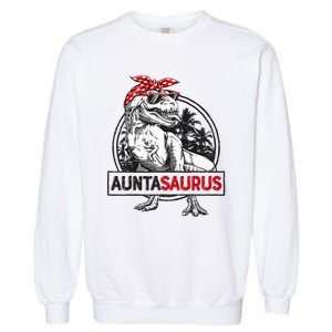 Auntasaurus T Rex Dinosaur Auntie Saurus Family Matching Garment-Dyed Sweatshirt