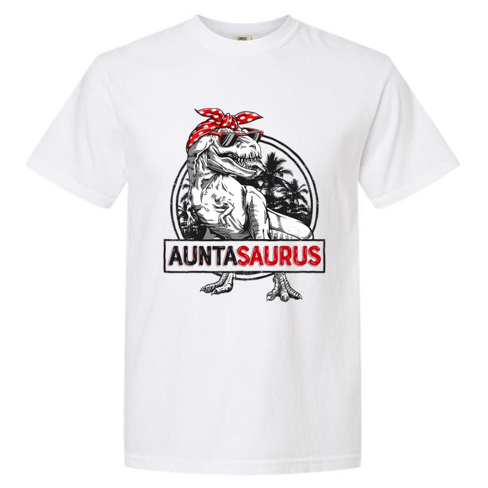 Auntasaurus T Rex Dinosaur Auntie Saurus Family Matching Garment-Dyed Heavyweight T-Shirt