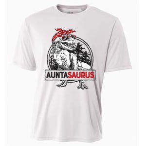 Auntasaurus T Rex Dinosaur Auntie Saurus Family Matching Cooling Performance Crew T-Shirt