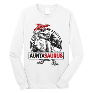 Auntasaurus T Rex Dinosaur Auntie Saurus Family Matching Long Sleeve Shirt