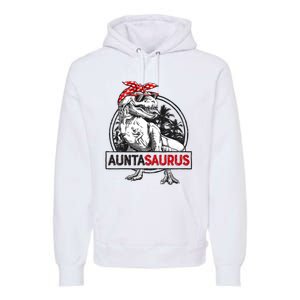 Auntasaurus T Rex Dinosaur Auntie Saurus Family Matching Premium Hoodie