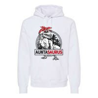 Auntasaurus T Rex Dinosaur Auntie Saurus Family Matching Premium Hoodie