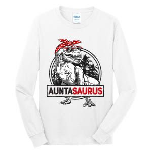 Auntasaurus T Rex Dinosaur Auntie Saurus Family Matching Tall Long Sleeve T-Shirt