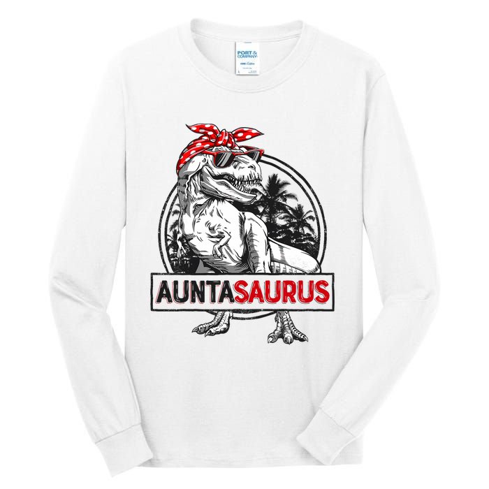 Auntasaurus T Rex Dinosaur Auntie Saurus Family Matching Tall Long Sleeve T-Shirt