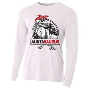 Auntasaurus T Rex Dinosaur Auntie Saurus Family Matching Cooling Performance Long Sleeve Crew