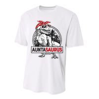 Auntasaurus T Rex Dinosaur Auntie Saurus Family Matching Performance Sprint T-Shirt