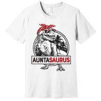 Auntasaurus T Rex Dinosaur Auntie Saurus Family Matching Premium T-Shirt