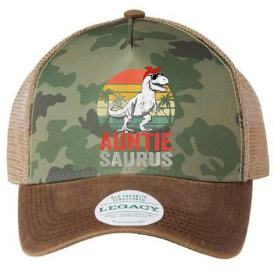 Auntiesaurus T Rex Dinosaur Auntie Saurus Family Matching Long Sleeve Legacy Tie Dye Trucker Hat