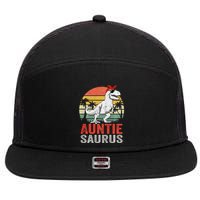 Auntiesaurus T Rex Dinosaur Auntie Saurus Family Matching Long Sleeve 7 Panel Mesh Trucker Snapback Hat