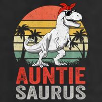 Auntiesaurus T Rex Dinosaur Auntie Saurus Family Matching Long Sleeve 7 Panel Mesh Trucker Snapback Hat
