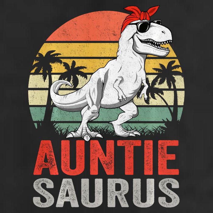 Auntiesaurus T Rex Dinosaur Auntie Saurus Family Matching Long Sleeve 7 Panel Mesh Trucker Snapback Hat