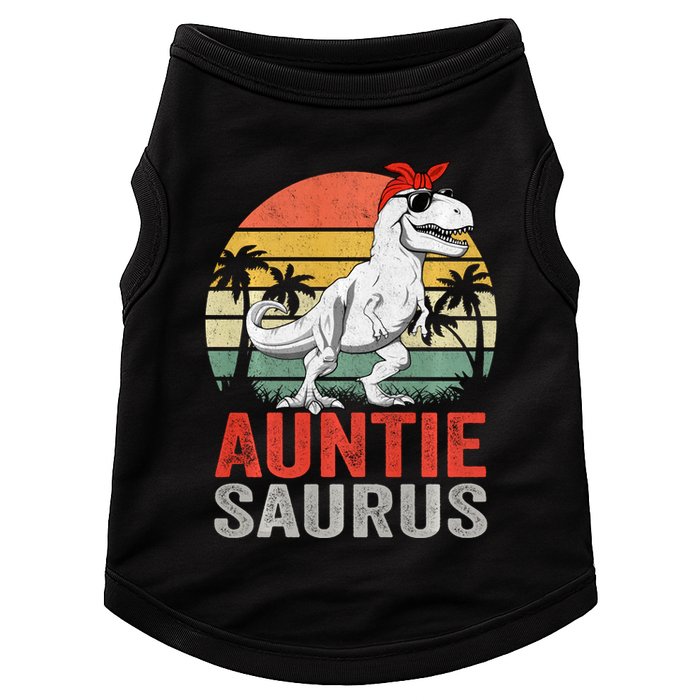 Auntiesaurus T Rex Dinosaur Auntie Saurus Family Matching Long Sleeve Doggie Tank