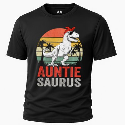 Auntiesaurus T Rex Dinosaur Auntie Saurus Family Matching Long Sleeve Performance Shirt