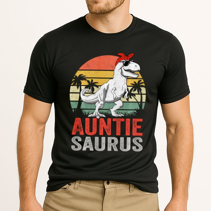 Auntiesaurus T Rex Dinosaur Auntie Saurus Family Matching Long Sleeve Cooling Performance Crew T-Shirt