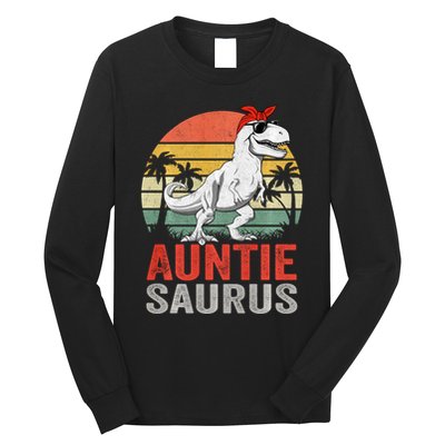 Auntiesaurus T Rex Dinosaur Auntie Saurus Family Matching Long Sleeve Long Sleeve Shirt