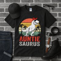 Auntiesaurus T Rex Dinosaur Auntie Saurus Family Matching Long Sleeve Tall T-Shirt