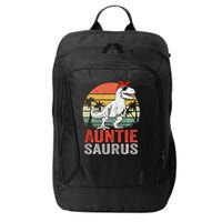 Auntiesaurus T Rex Dinosaur Auntie Saurus Family Matching Long Sleeve City Backpack