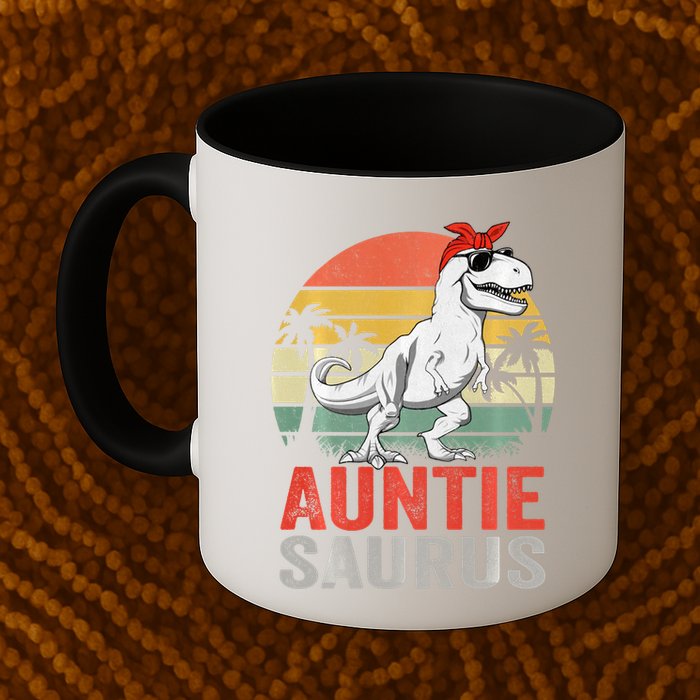 Auntiesaurus T Rex Dinosaur Auntie Saurus Family Matching Long Sleeve Mug