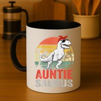 Auntiesaurus T Rex Dinosaur Auntie Saurus Family Matching Long Sleeve Mug
