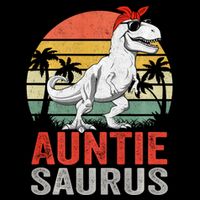 Auntiesaurus T Rex Dinosaur Auntie Saurus Family Matching Long Sleeve 16 in Basic Backpack