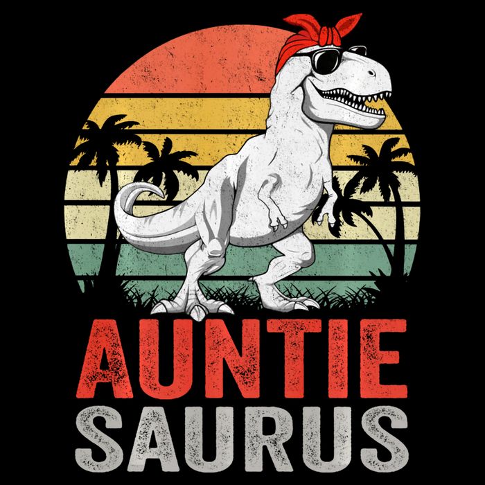 Auntiesaurus T Rex Dinosaur Auntie Saurus Family Matching Long Sleeve 16 in Basic Backpack