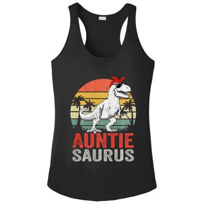 Auntiesaurus T Rex Dinosaur Auntie Saurus Family Matching Long Sleeve Ladies PosiCharge Competitor Racerback Tank