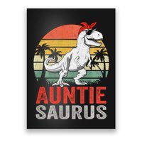 Auntiesaurus T Rex Dinosaur Auntie Saurus Family Matching Long Sleeve Poster
