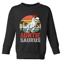 Auntiesaurus T Rex Dinosaur Auntie Saurus Family Matching Long Sleeve Toddler Sweatshirt