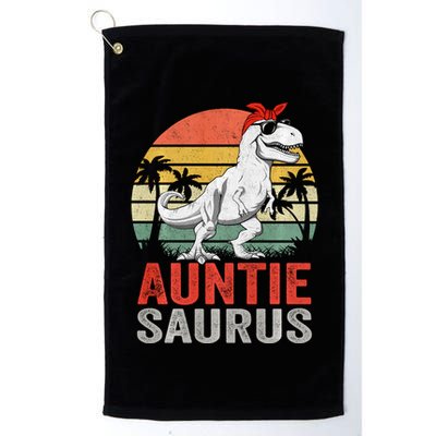 Auntiesaurus T Rex Dinosaur Auntie Saurus Family Matching Long Sleeve Golf Towel