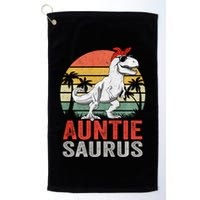 Auntiesaurus T Rex Dinosaur Auntie Saurus Family Matching Long Sleeve Golf Towel