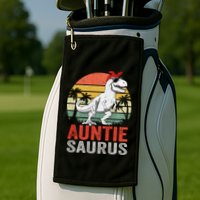 Auntiesaurus T Rex Dinosaur Auntie Saurus Family Matching Long Sleeve Golf Towel
