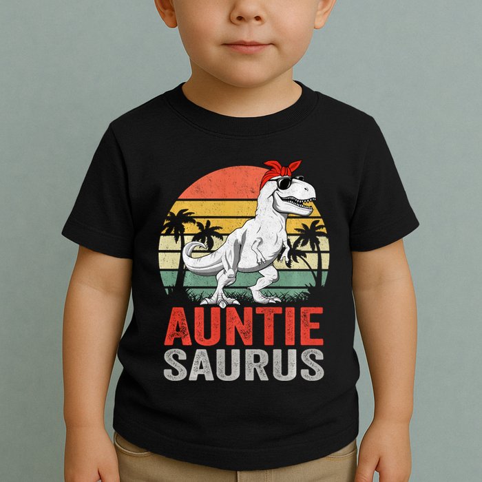 Auntiesaurus T Rex Dinosaur Auntie Saurus Family Matching Long Sleeve Toddler T-Shirt