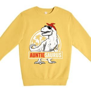 Auntiesaurus T Rex Dinosaur Auntie Saurus Family Matching Hoodie Premium Crewneck Sweatshirt