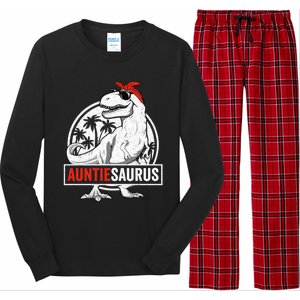 Auntiesaurus T Rex Dinosaur Auntie Saurus Family Matching Hoodie Long Sleeve Pajama Set