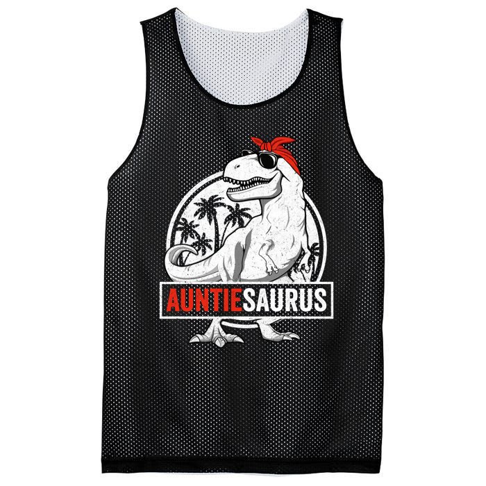 Auntiesaurus T Rex Dinosaur Auntie Saurus Family Matching Hoodie Mesh Reversible Basketball Jersey Tank