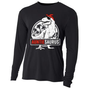 Auntiesaurus T Rex Dinosaur Auntie Saurus Family Matching Hoodie Cooling Performance Long Sleeve Crew