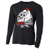 Auntiesaurus T Rex Dinosaur Auntie Saurus Family Matching Hoodie Cooling Performance Long Sleeve Crew