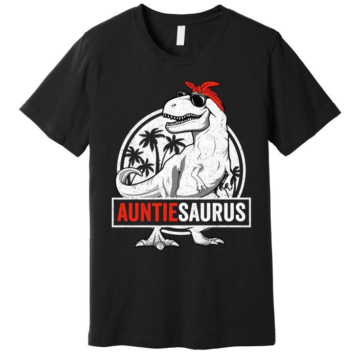 Auntiesaurus T Rex Dinosaur Auntie Saurus Family Matching Hoodie Premium T-Shirt