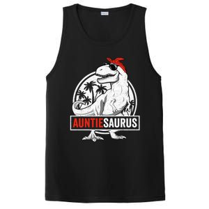 Auntiesaurus T Rex Dinosaur Auntie Saurus Family Matching Hoodie PosiCharge Competitor Tank