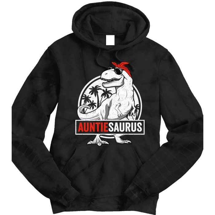 Auntiesaurus T Rex Dinosaur Auntie Saurus Family Matching Hoodie Tie Dye Hoodie