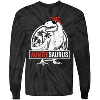 Auntiesaurus T Rex Dinosaur Auntie Saurus Family Matching Hoodie Tie-Dye Long Sleeve Shirt