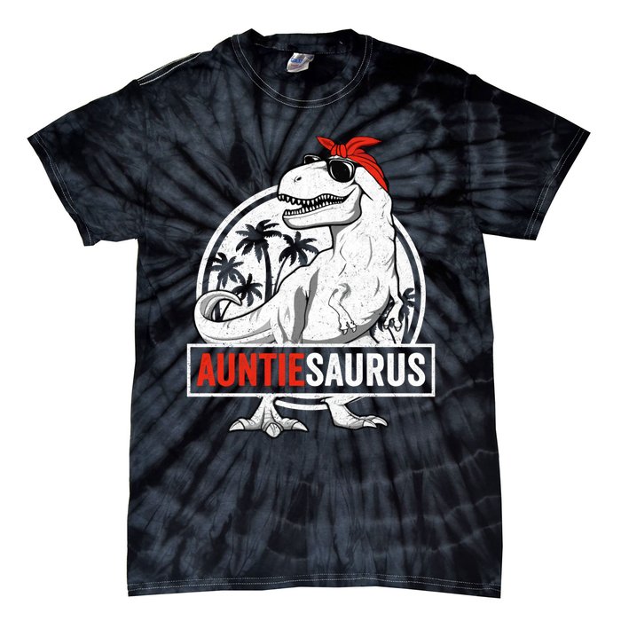 Auntiesaurus T Rex Dinosaur Auntie Saurus Family Matching Hoodie Tie-Dye T-Shirt