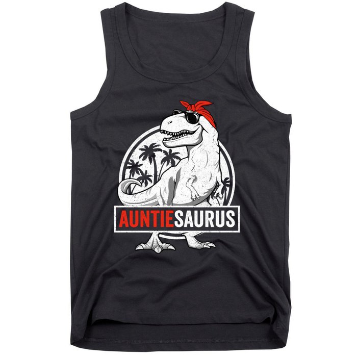 Auntiesaurus T Rex Dinosaur Auntie Saurus Family Matching Hoodie Tank Top