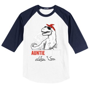 Auntiesaurus T Rex Dinosaur Auntie Saurus Family Matching Hoodie Baseball Sleeve Shirt