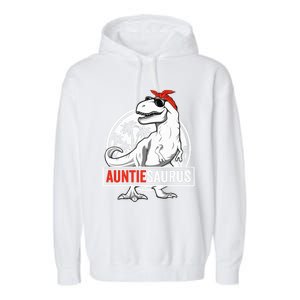 Auntiesaurus T Rex Dinosaur Auntie Saurus Family Matching Hoodie Garment-Dyed Fleece Hoodie