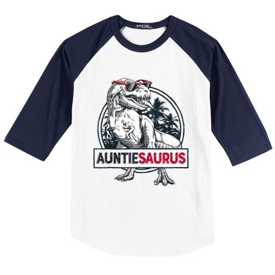 Auntiesaurus T Rex Dinosaur Auntie Saurus Family Matching Tank Top Baseball Sleeve Shirt