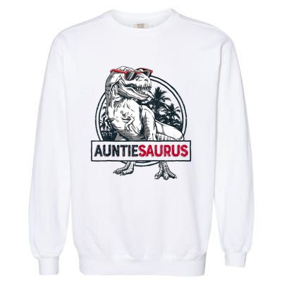 Auntiesaurus T Rex Dinosaur Auntie Saurus Family Matching Tank Top Garment-Dyed Sweatshirt