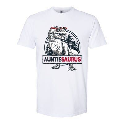 Auntiesaurus T Rex Dinosaur Auntie Saurus Family Matching Tank Top Softstyle CVC T-Shirt