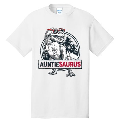 Auntiesaurus T Rex Dinosaur Auntie Saurus Family Matching Tank Top Tall T-Shirt