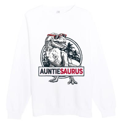 Auntiesaurus T Rex Dinosaur Auntie Saurus Family Matching Tank Top Premium Crewneck Sweatshirt